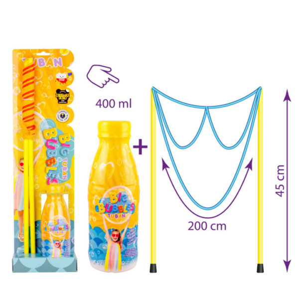 TUBAN Bolhas de Sabão 400 ml c/ Varinha Dupla