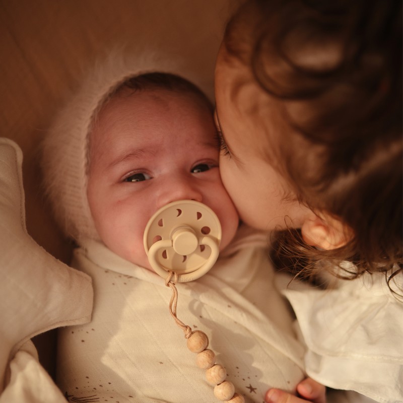 Pack 2 Chupetas Block Silicone Moon Phase Blush/Croissant 0+