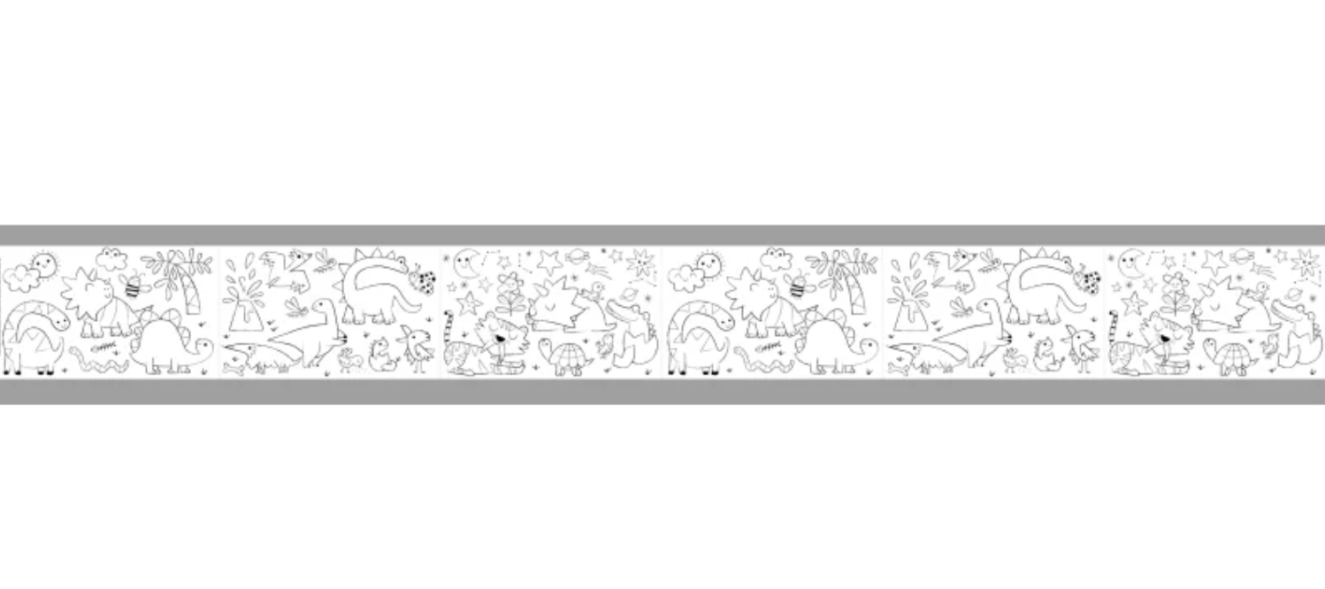 Rolo colorir Dinossauro com lápis de cera Halu Yoka