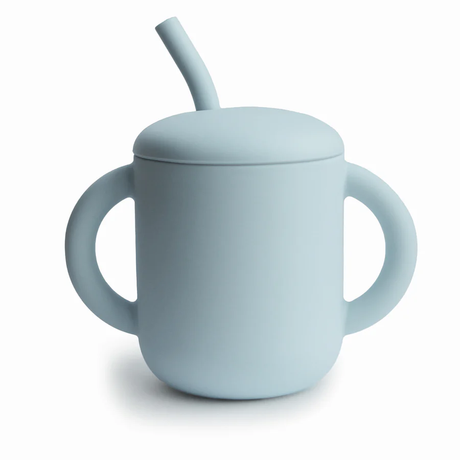 MUSHIE Copo C/ Palhinha Silicone Powder Blue