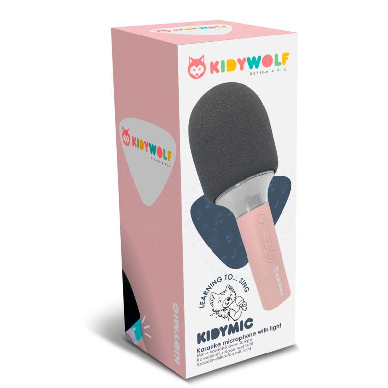 KIDYWOLF Microfone de Karaoke Rosa Kidymic