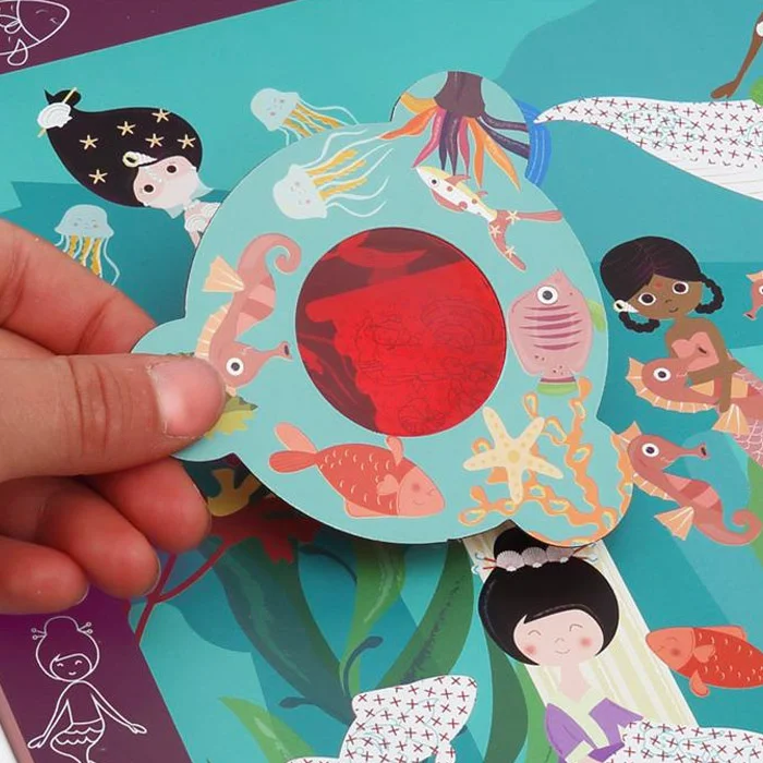 SCRATCH Puzzle 30 Pçs Magnético c/ Lente Mistério Sereias