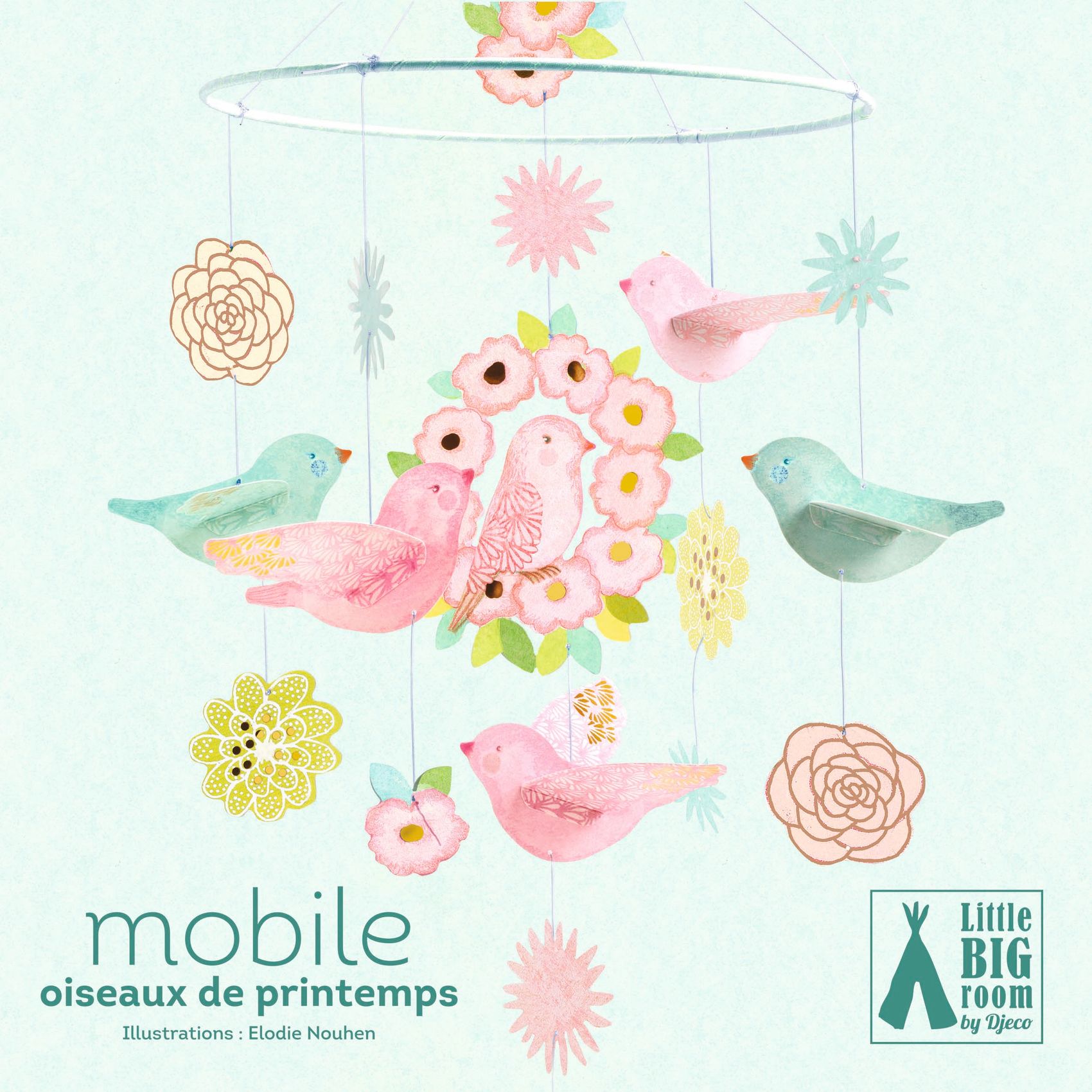 Mobile em Papel Spring Birds