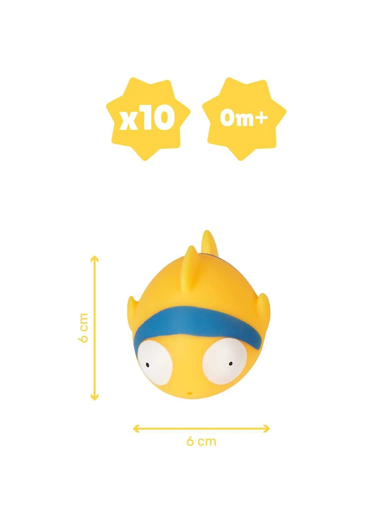 Badabulle 10 Brinquedos de Banho Rigolos Splash + bolsa de transporte