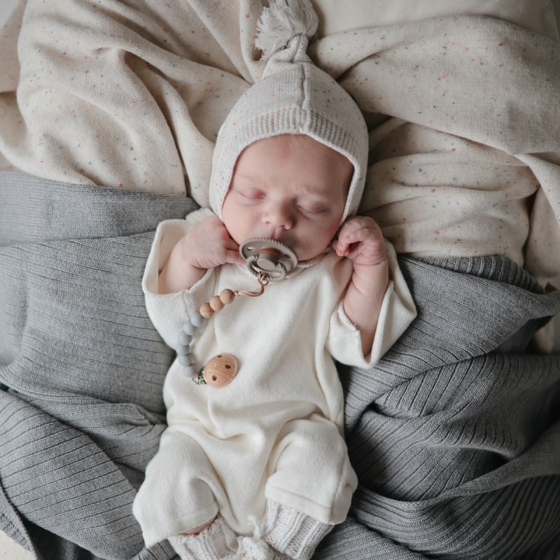 Pack 2 Chupetas Block Silicone Rope Croissant/Blush 6+