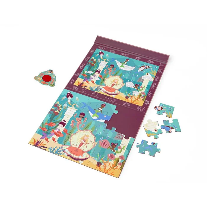 SCRATCH Puzzle 30 Pçs Magnético c/ Lente Mistério Sereias