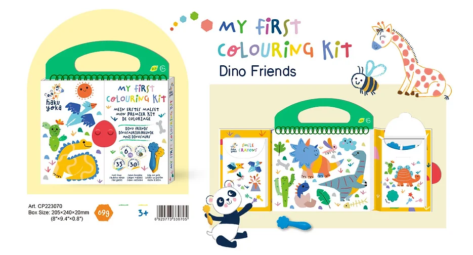 O Meu Primeiro Kit de Colorir Dinossauro Haku Yoka