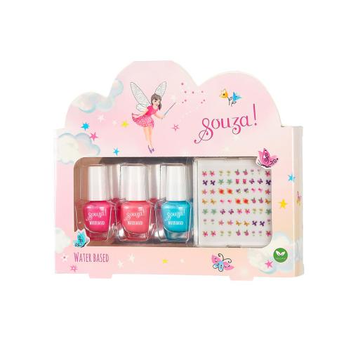 SOUZA Set 3 Vernizes Unhas c/ Stickeres