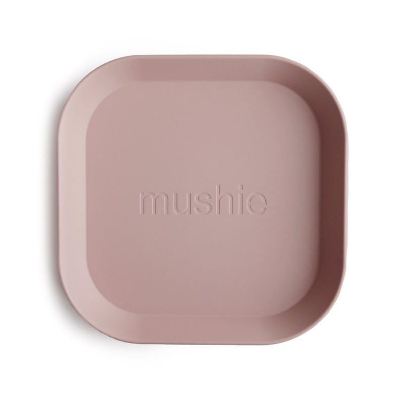 MUSHIE Pack 2 Pratos Quadrados Solid Blush