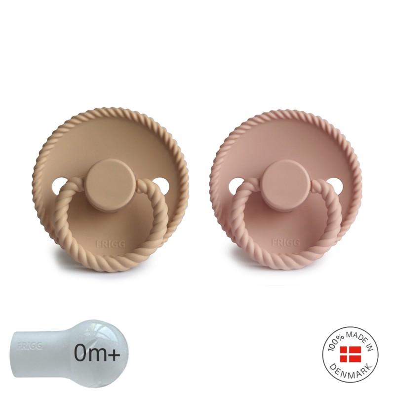 Pack 2 Chupetas Block Silicone Rope Croissant/Blush 0+