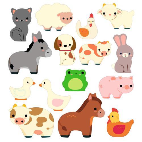 DJECO Animais da Quinta: Autocolantes Removíveis
