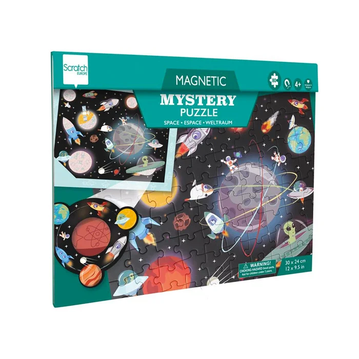 SCRATCH Puzzle 80 Pçs Magnético c/ Lente Mistério O Espaço