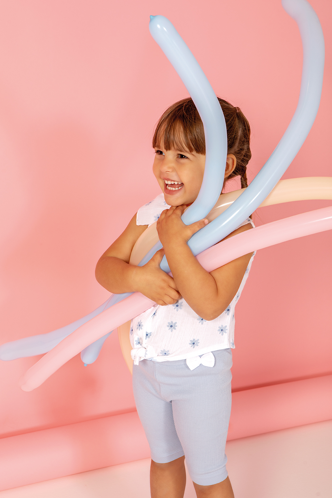 BABYBOL Conj. Calções Canelados c/ Blusa Flores