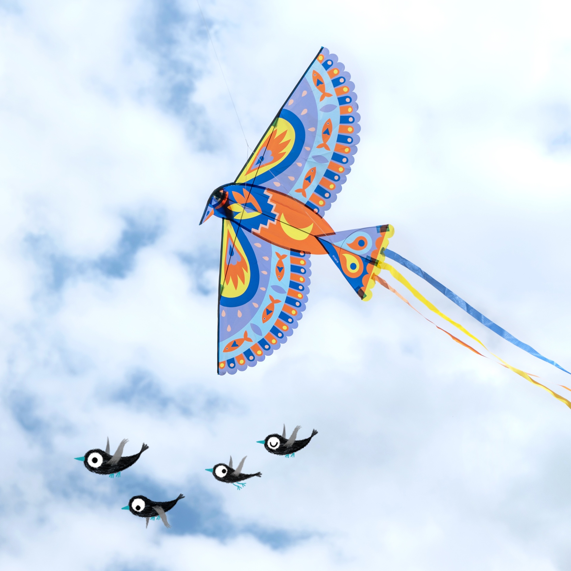 Maxi Bird - Papagaio com Formato Pássaro 125 cm