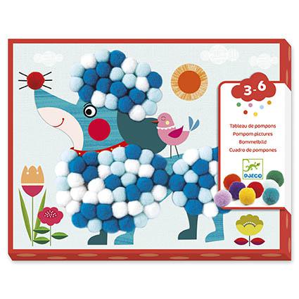 Djeco Cães Pompom - Jogo de Colagens