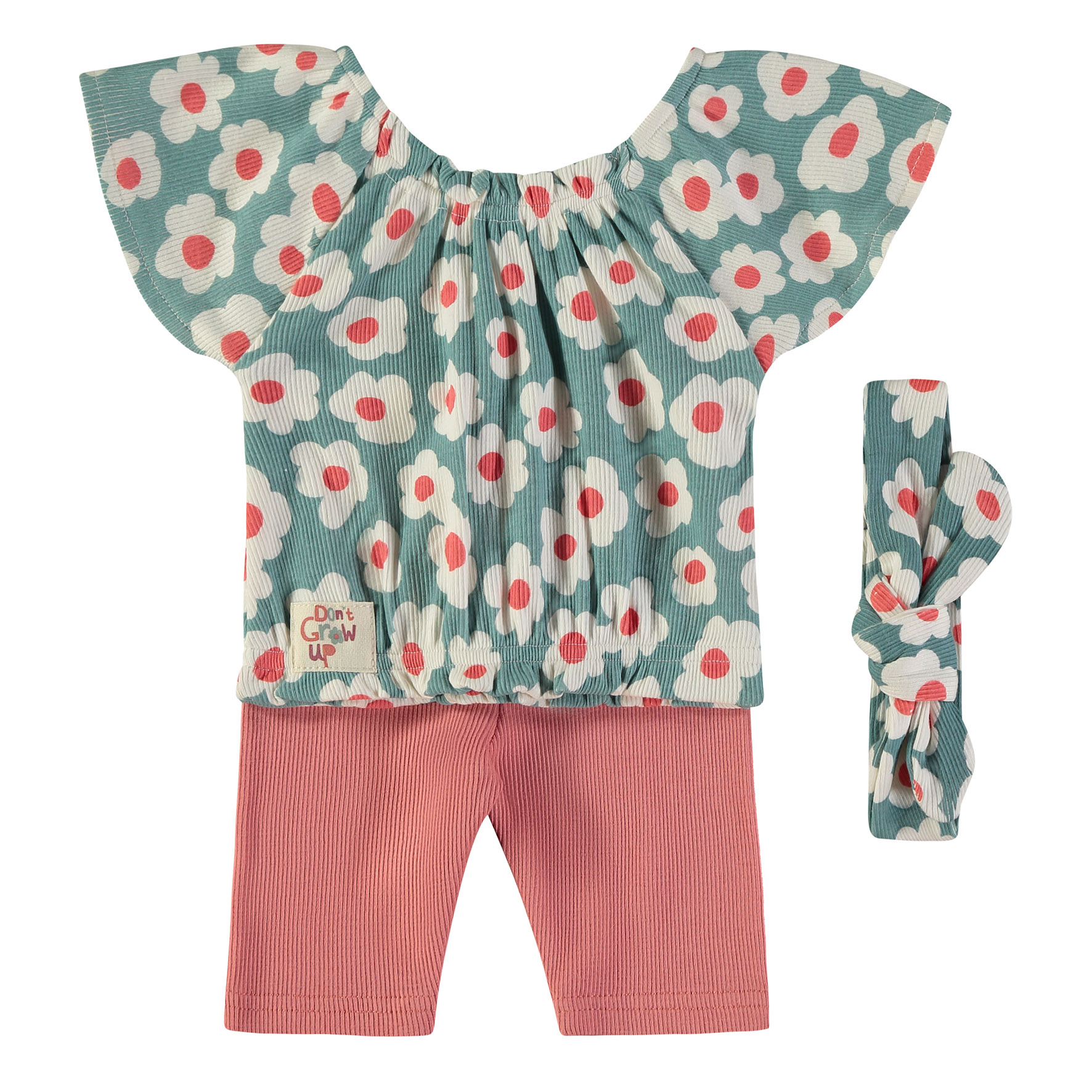 BABYBOL Conjunto 3 Pçs Canelado Flores