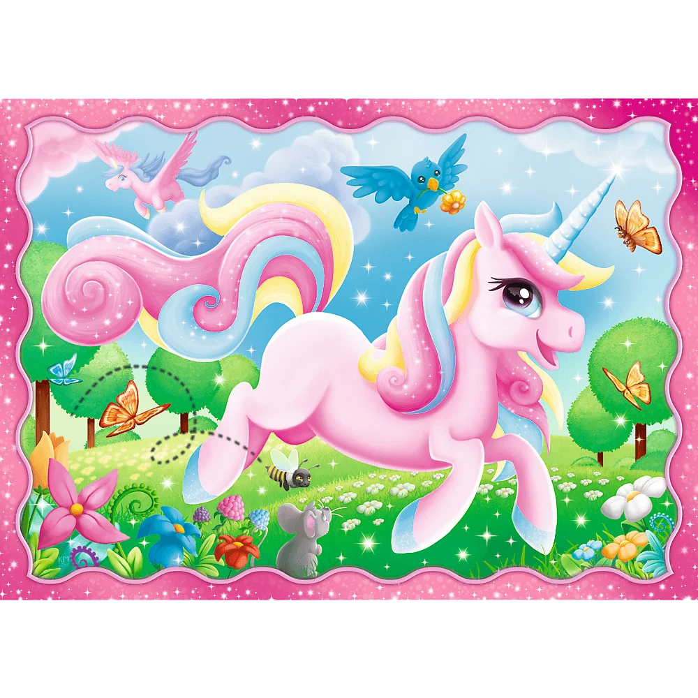 Puzzles 4 em 1 - Unicorns and magic