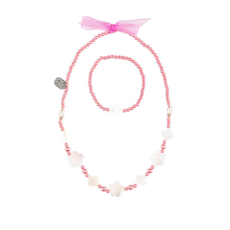 SOUZA Conj. Colar e Pulseira Rosa Constance