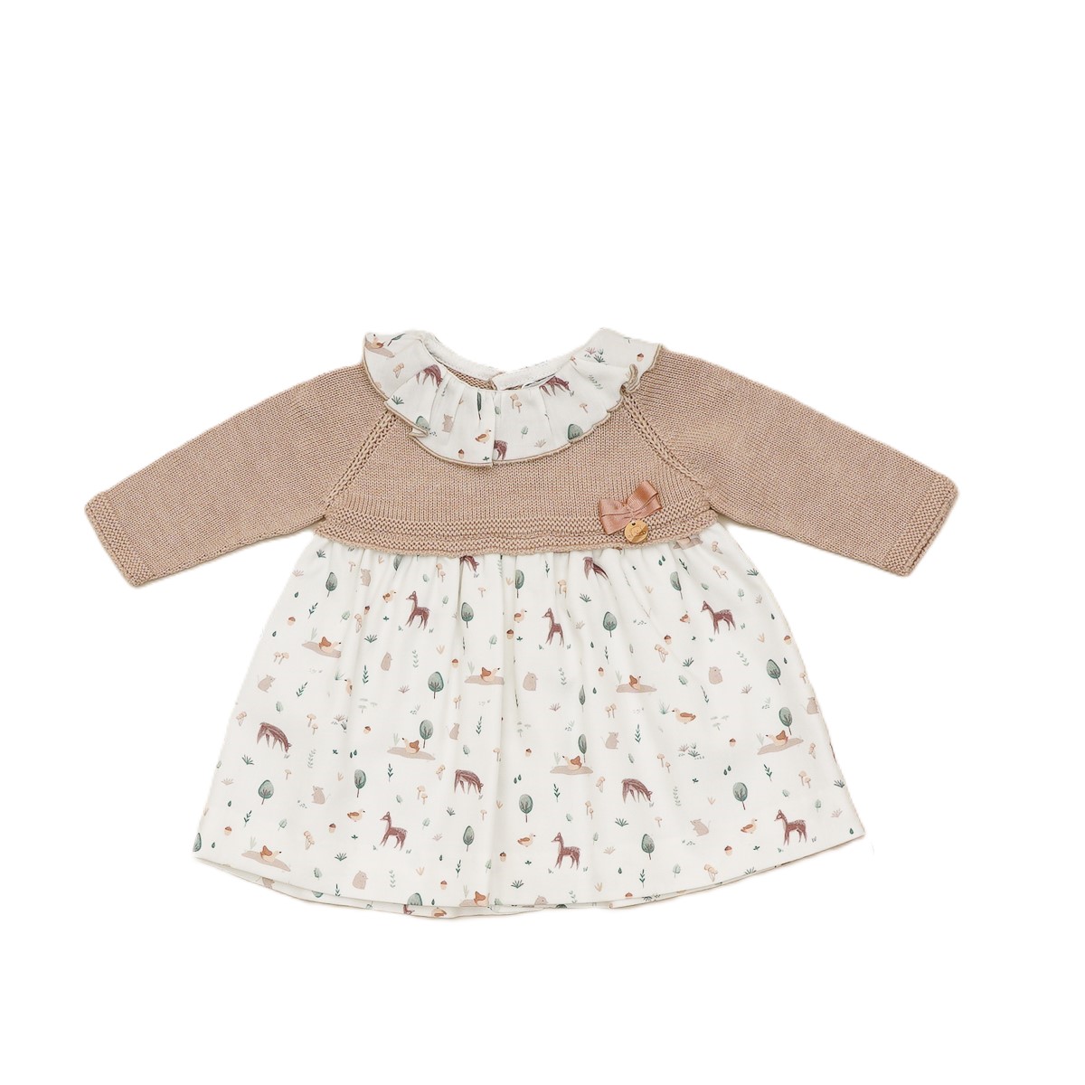 Vestido bebé veados bege Pangasa