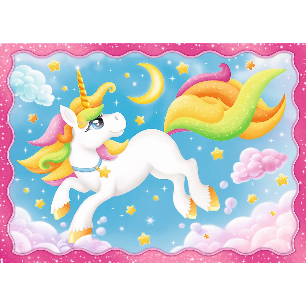 Puzzles 4 em 1 - Unicorns and magic