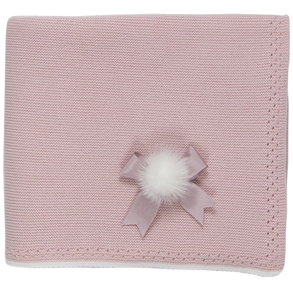 Manta Pompom Rosa Pangasa Baby