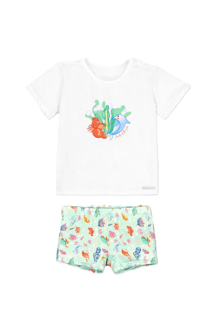 YSABEL MORA Conj. Calções e T-Shirt Animais Marinhos