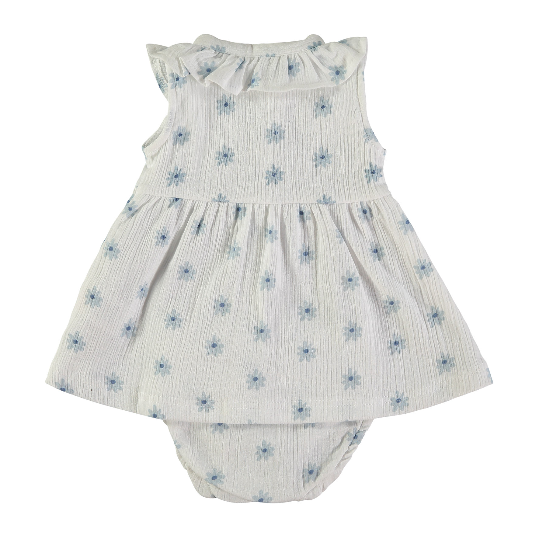 BABYBOL Vestido Algodão Flores Azuis