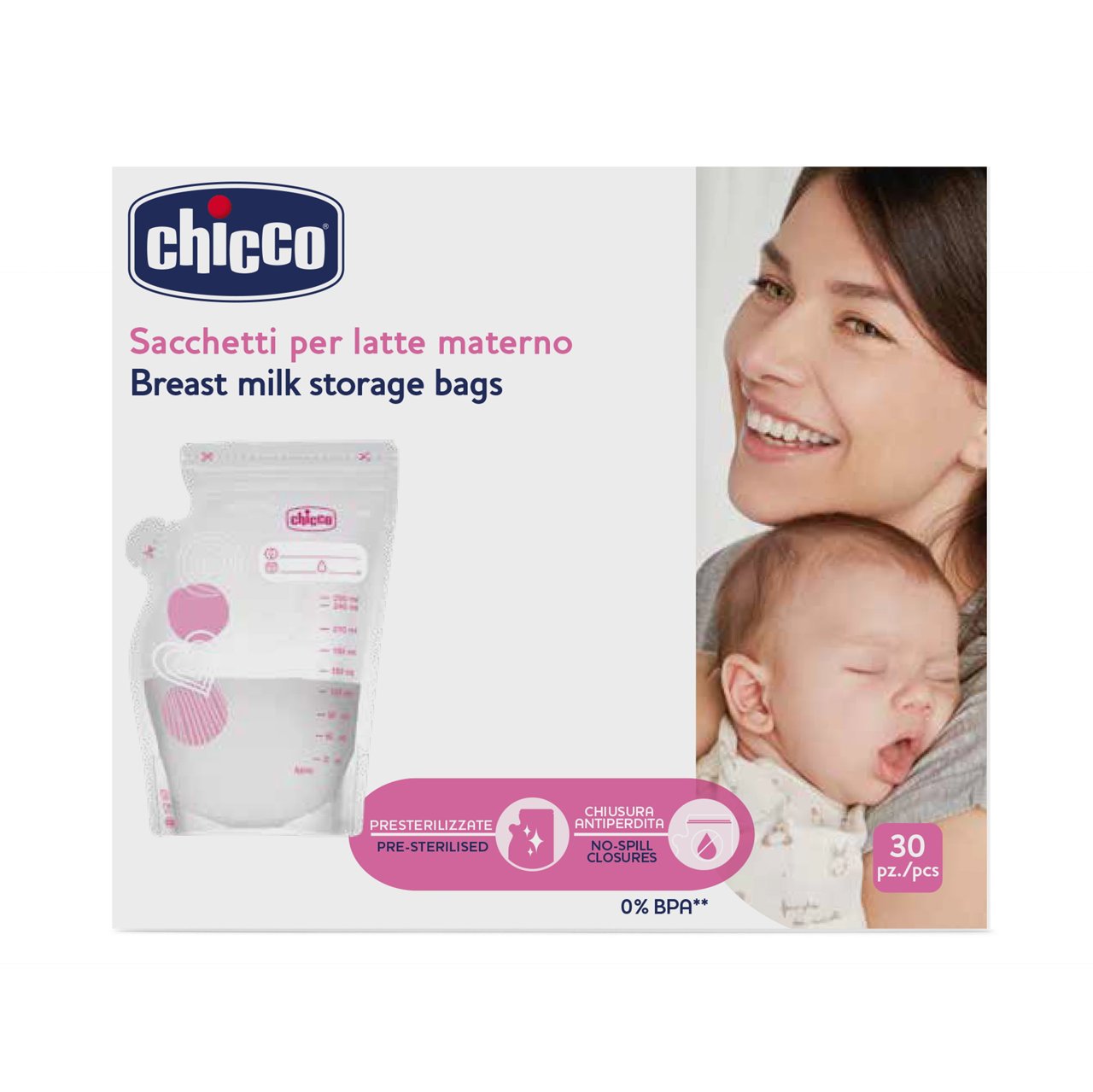 Sacos de conservação de leite materno Chicco