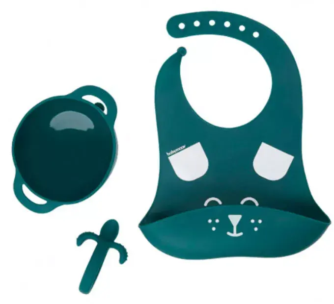Babymoov Conjunto de 3 Peças em Silicone: Taça, Colher e Babete First'Isy Perro