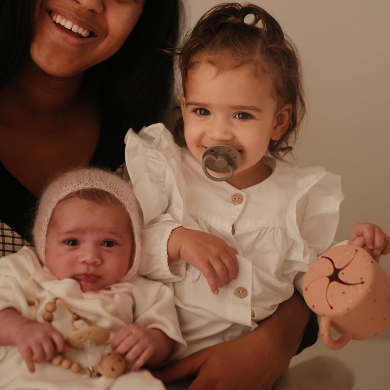 Pack 2 Chupetas Block Silicone Moon Phase Blush/Croissant 0+