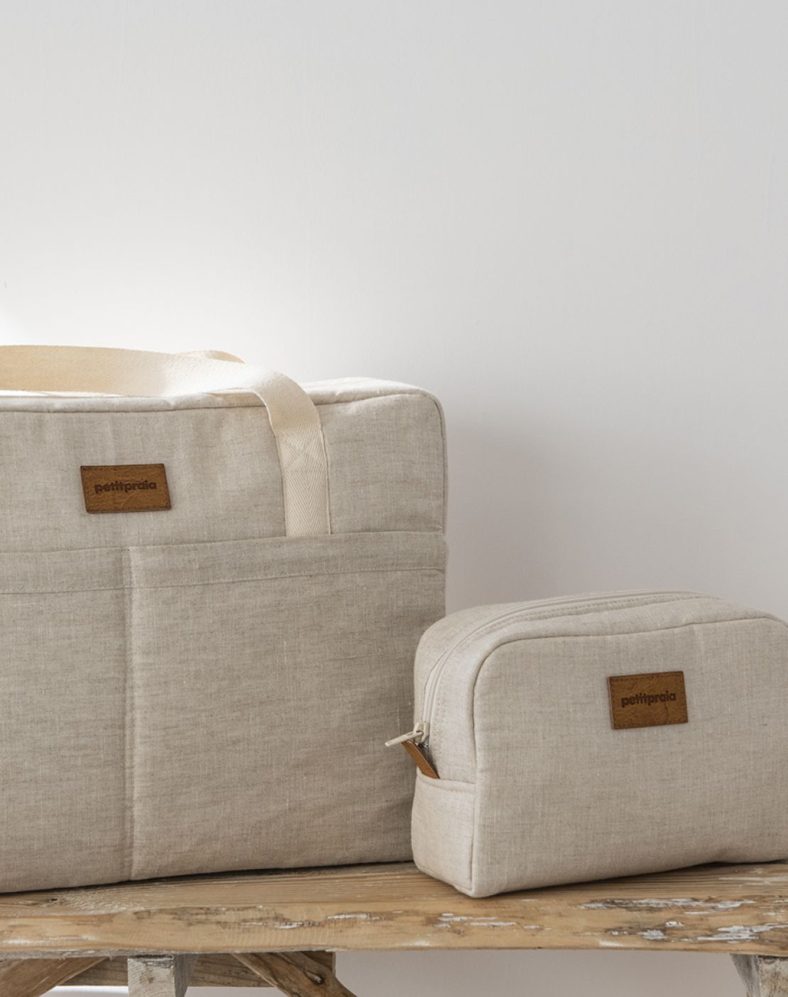 Petitpraia necessaire linho Bege