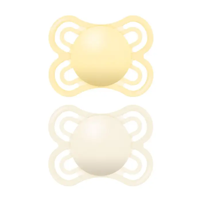 MAM Chupeta Perfect 2-6 Meses Amarelo/Nude 2 un