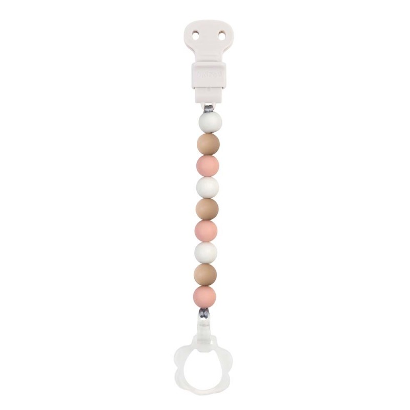 Corrente Chupeta Silicone - Rosa/Branca/Bege