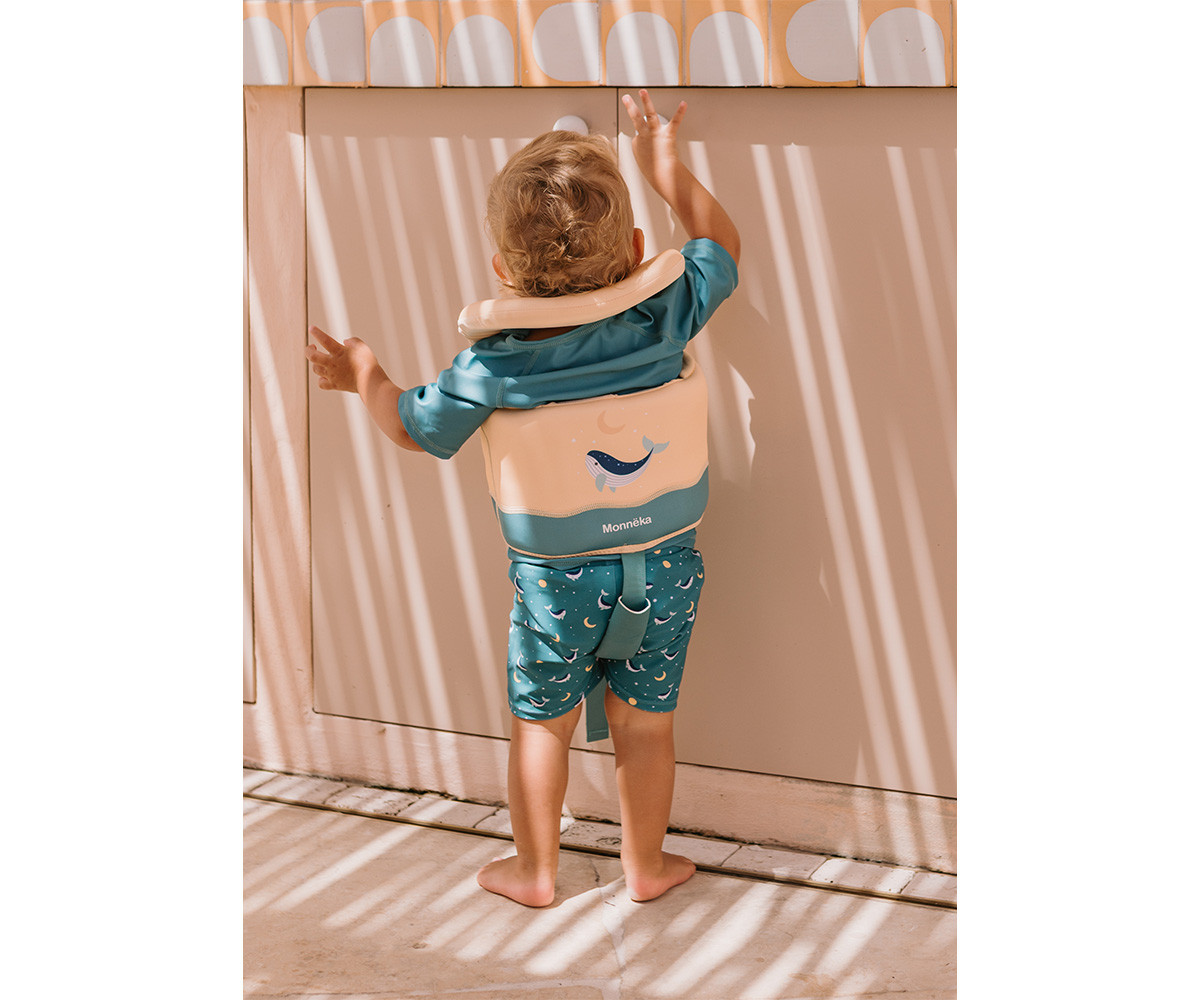 MONNEKA Colete Flutuador Whale Teal Learning 1-2 Anos