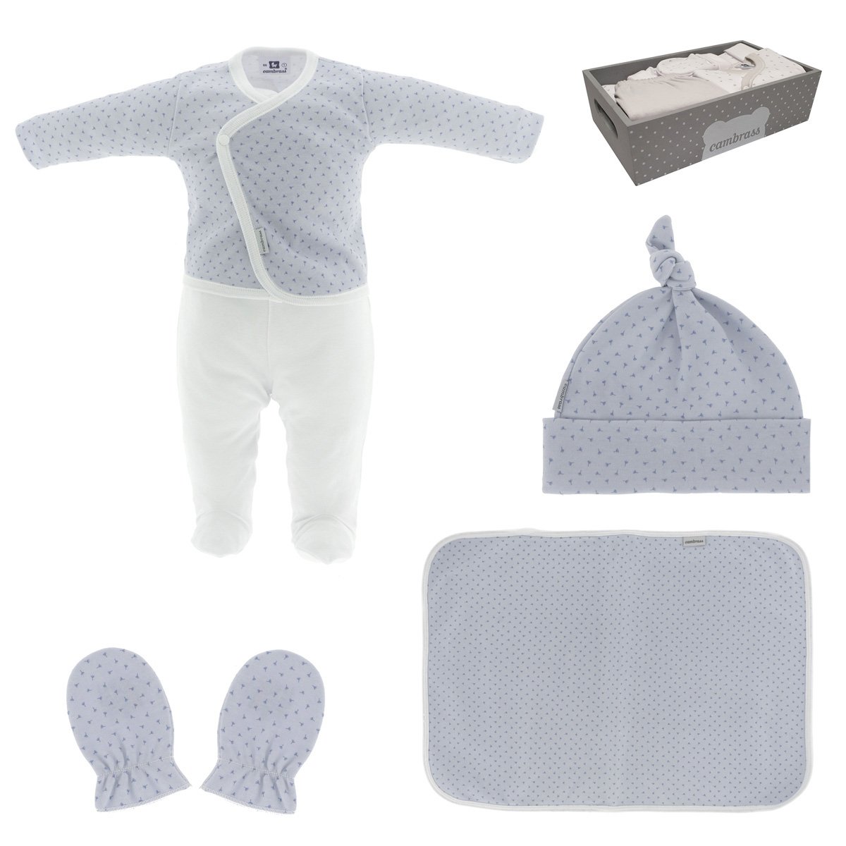 Conjunto 5 Peças Primeira Roupa Azul Cambrass