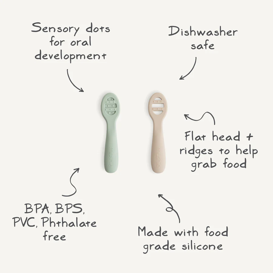 MUSHIE Pack 2 colheres 1ª Alimentação Natural/Sand