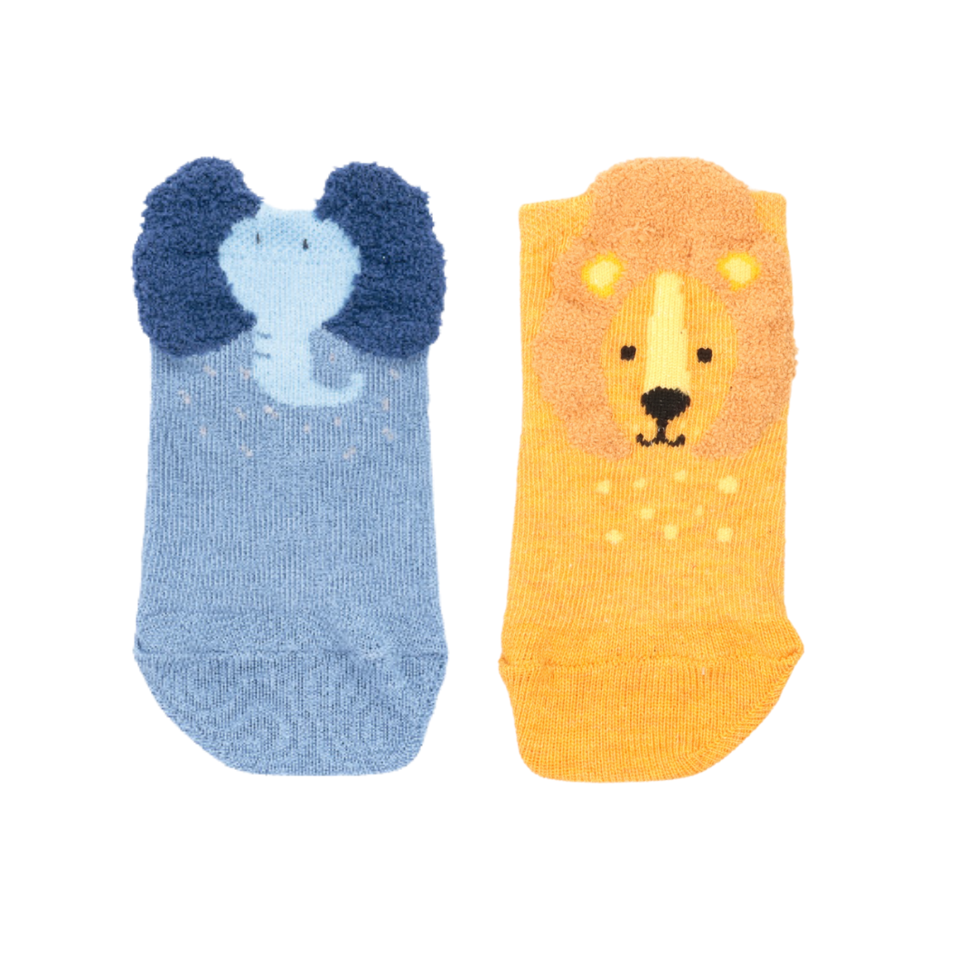 ATTIPAS Socks Foot Shaped Elefant + Lion 2 unidades