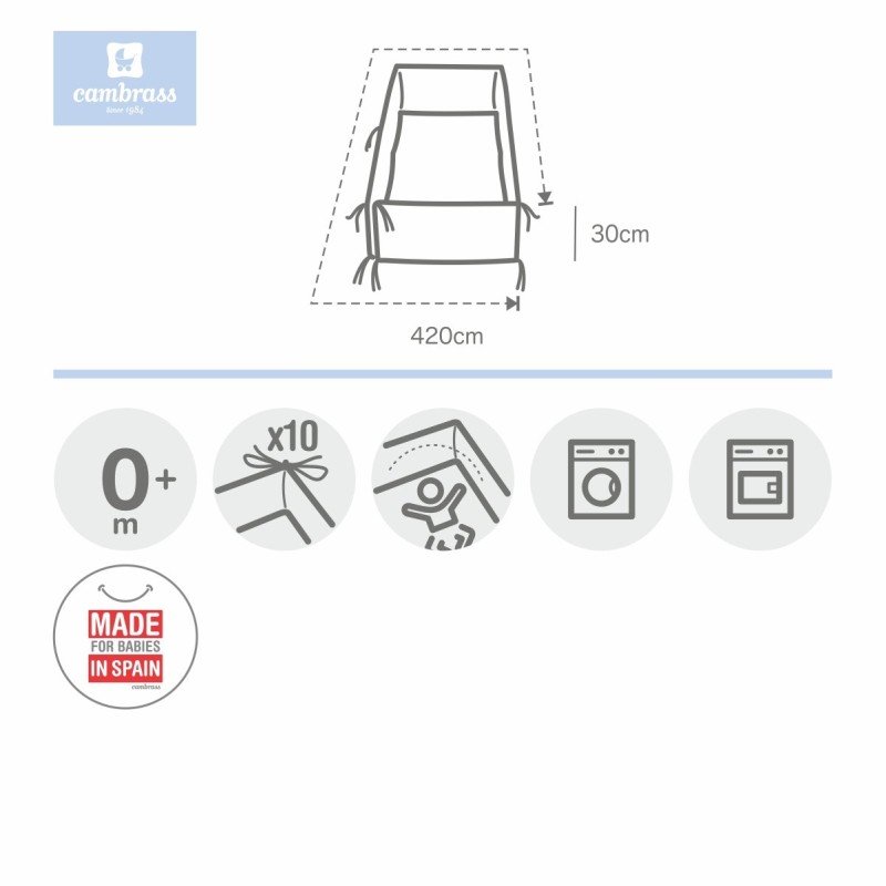 CAMBRASS Protetor Berço 420 (berço 140x70) Branco