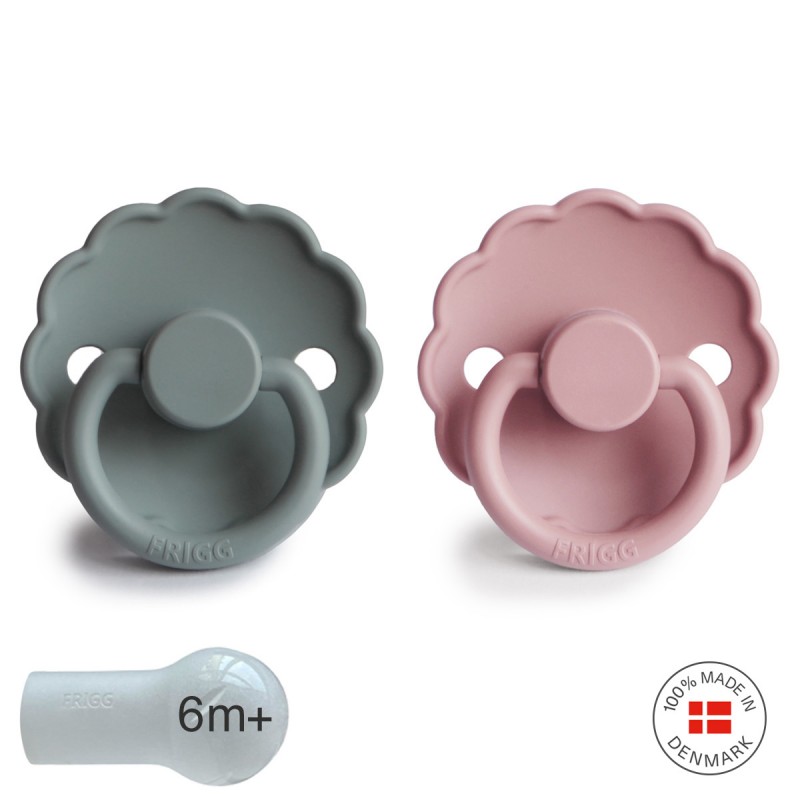 Pack 2 Chupetas Block Silicone Daisy French Gray/Baby Pin 6+