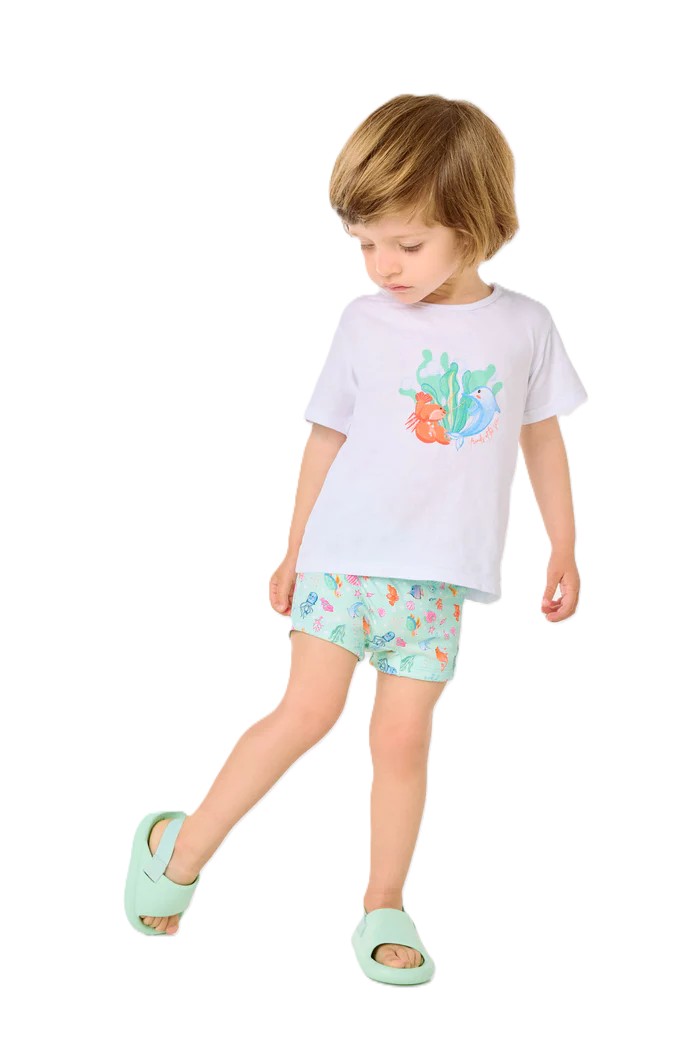 YSABEL MORA Conj. Calções e T-Shirt Animais Marinhos