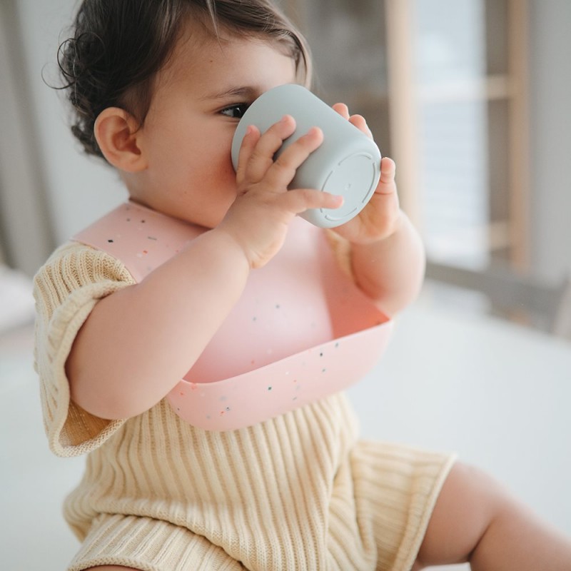 MUSHIE Babete Silicone Print Powder Pink Confetti