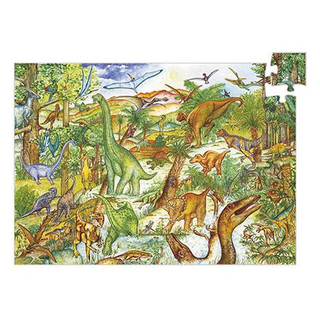 DJECO Dinossauros + Livro: Puzzle de Observação 100 Pçs