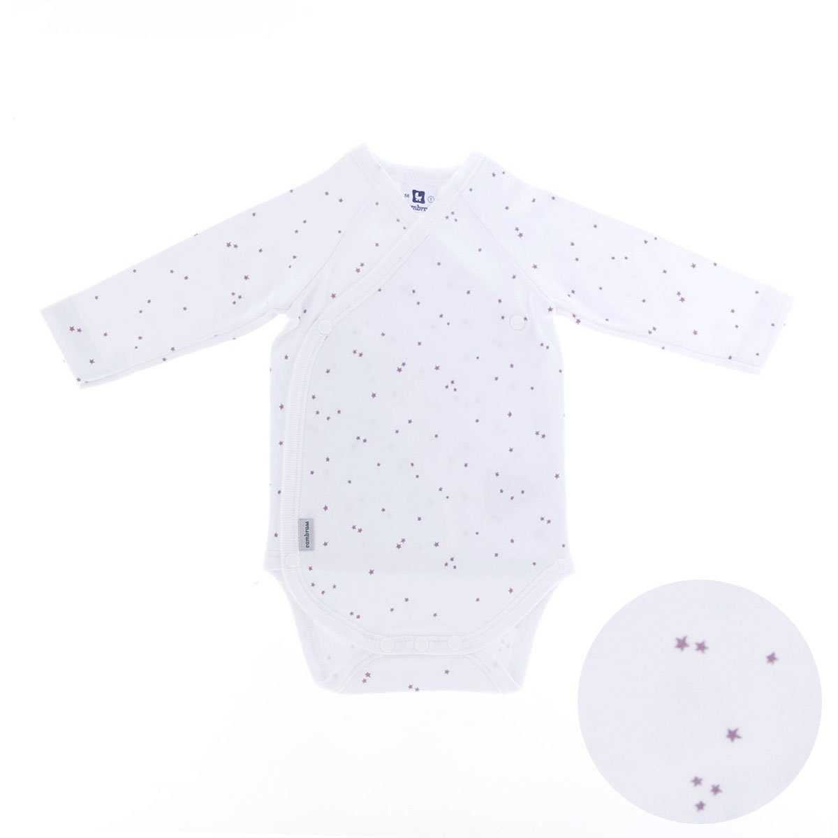 Body Manga Comprida Estrelas Rosa Cambrass