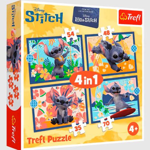 TREFL Puzzles 4 em 1 Disney Stitch
