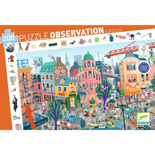 DJECO Puzzle de Observação 200 Pçs A Cidade