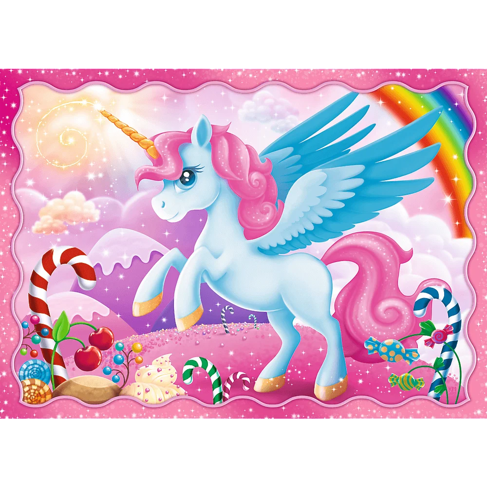 Puzzles 4 em 1 - Unicorns and magic
