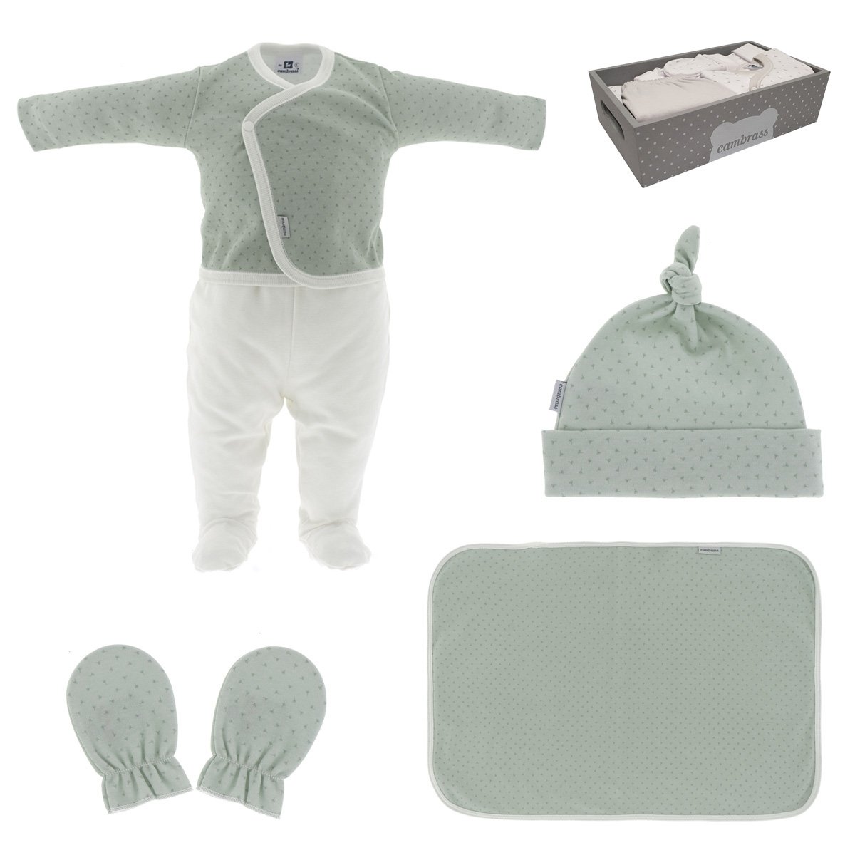 Conjunto 5 Peças Primeira Roupa Verde Cambrass