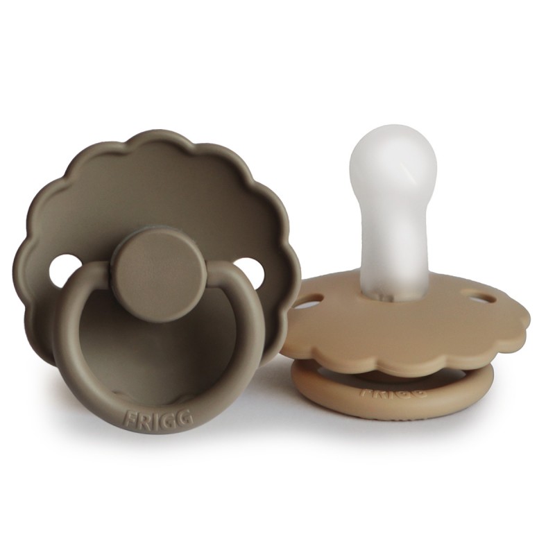 Pack 2 Chupetas Block Silicone Daisy Croissant/Portobello 0+