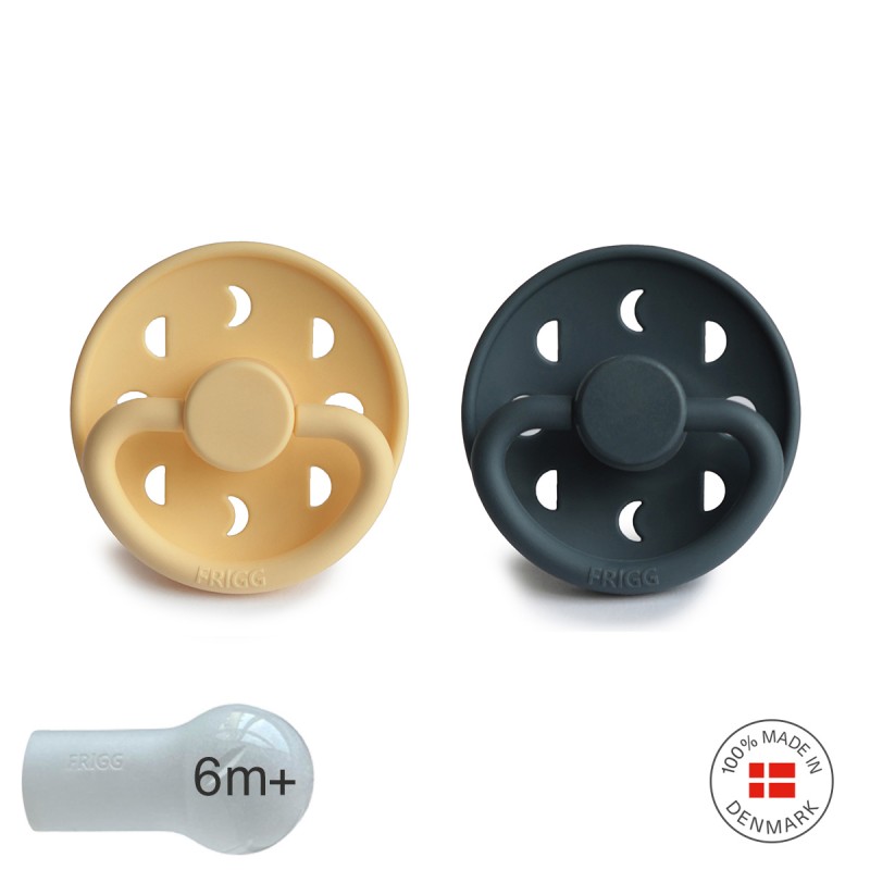 Pack 2 Chupetas Block Silicone Moon Phase Pale Daffodil/Slate 6+