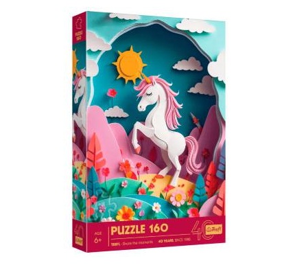 TREFL Puzzle 160 pçs Paper Art: "40th anniversary of Trefl" - Unicórnio